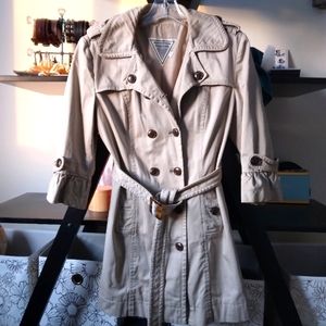 Cute Spring 3/4 Sleeve with Ruffle Cuff Trench Coat